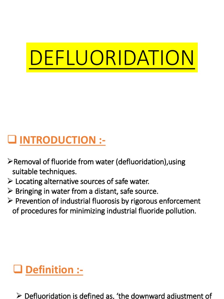 PPT Defluoridation | Water Purification | Aluminium | Free 30-day Trial ...