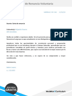 Modelo Carta de Renuncia Voluntaria