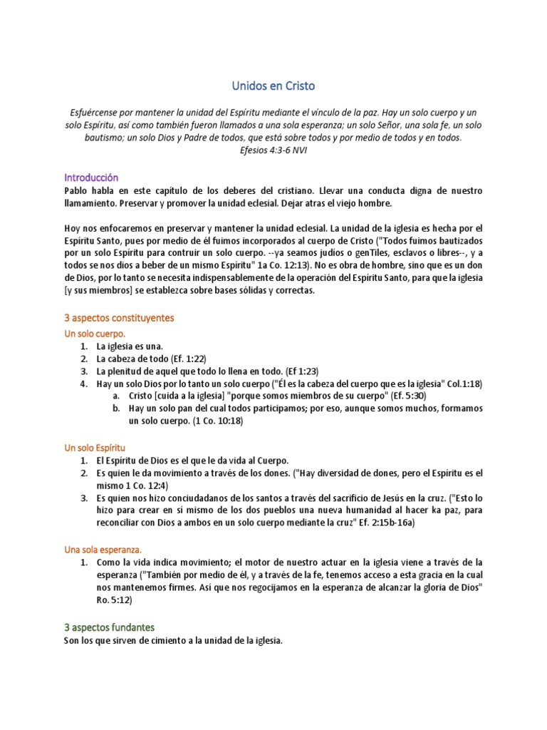 Unidad en Cristo y la Iglesia | PDF | Cristo (título) | Iglesia Católica