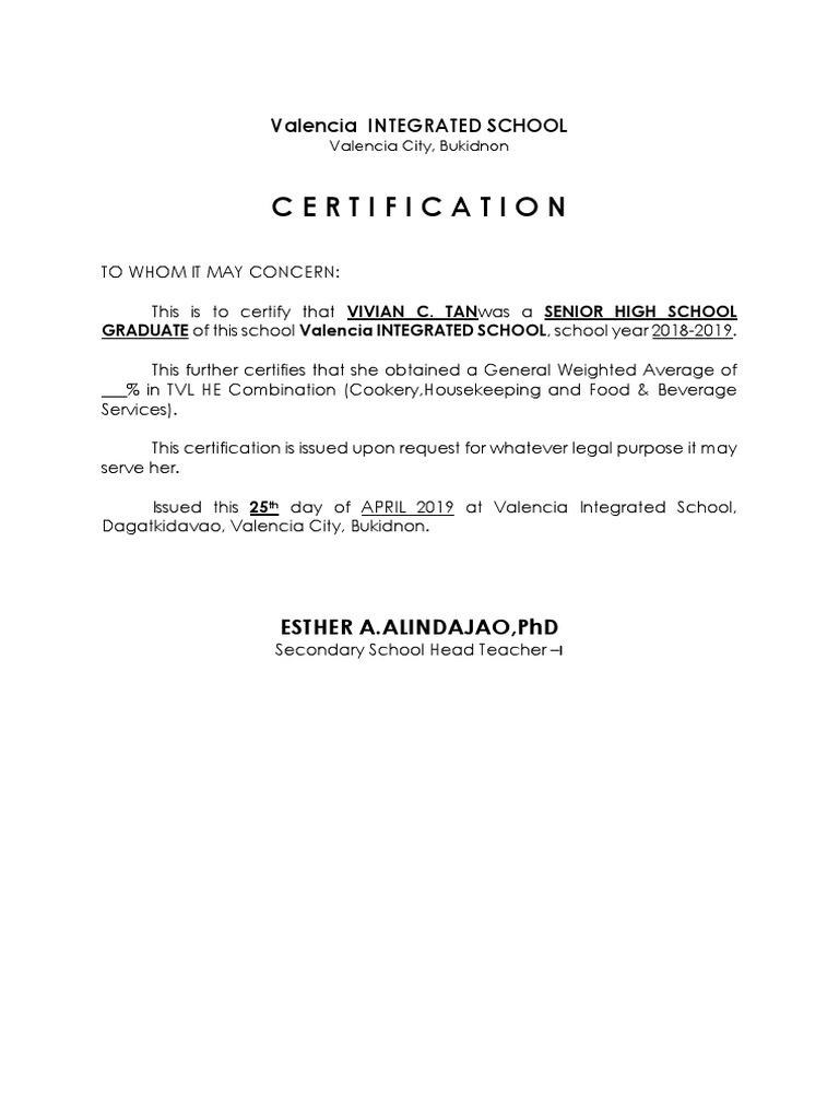 GWA Certificate | PDF