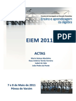 Algebra nos anos Iniciais  - report EIEM 2011