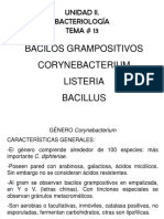 Bacilos Gram Positivos (Bacillus, Corynebacterium, Listeria) 