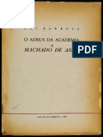Rui Barbosa - O Adeus Da Academia a Machado de Assis - 1958