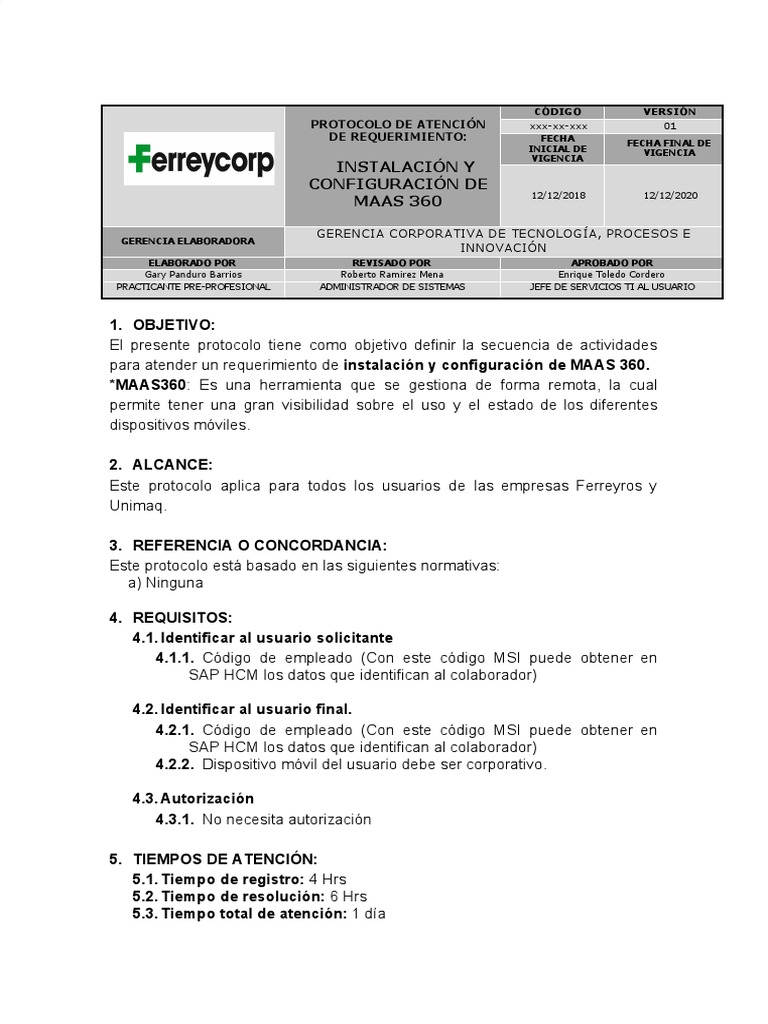 Protocolo de Instalación MAAS 360 | PDF | Redes de computadoras ...