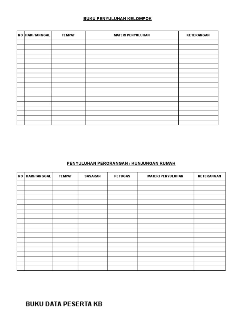 Contoh Sk Rumah Data Kampung Kb Dunia Sosial