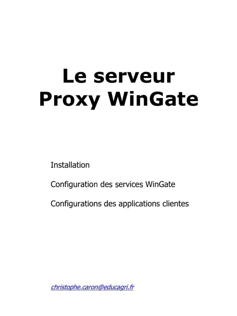 Installation Wingate | PDF | Logiciel gratuit | Système de noms de domaines