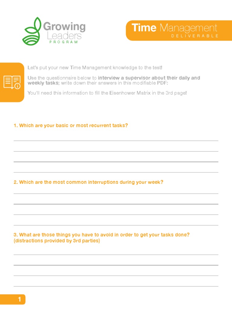 Time Management Worksheet | PDF