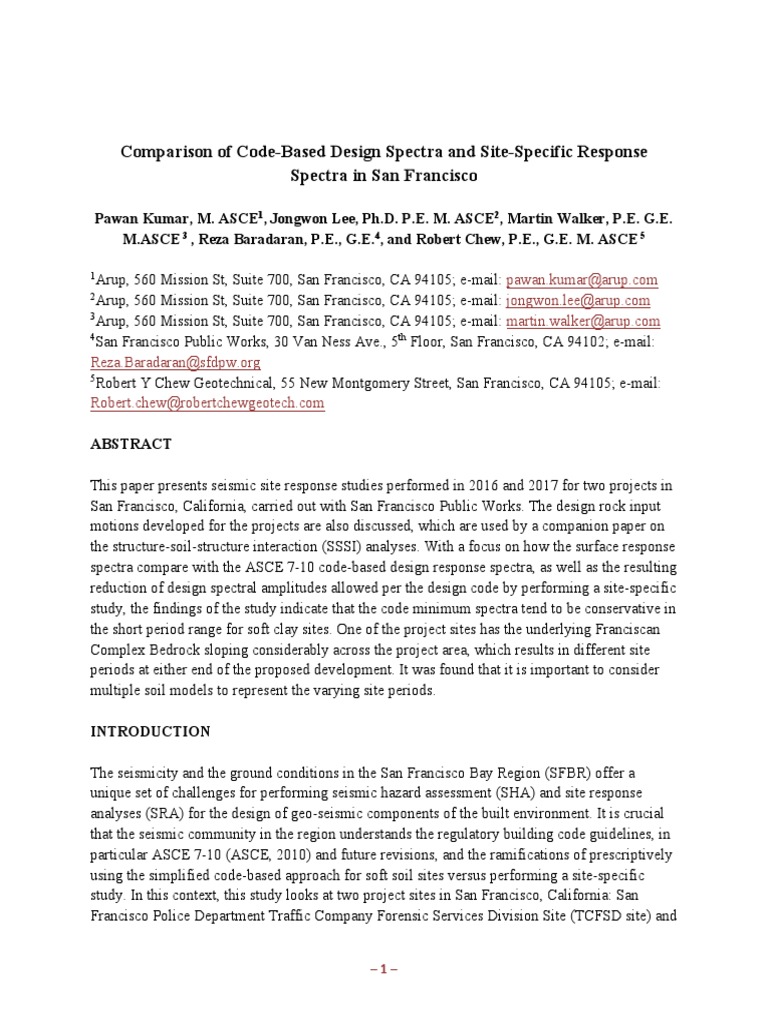 Seismic Response Spectra Analysis SF | PDF | Earthquakes | Applied And ...