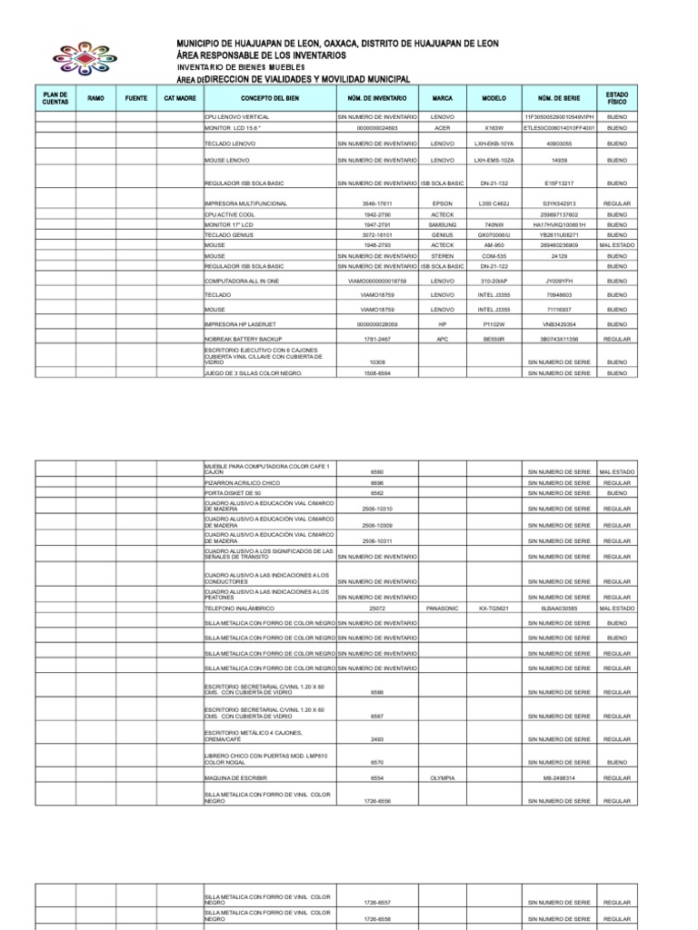Formato de Bienes Mubles inventario real (Autoguardado  