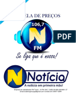 Preços publicidade FM Tuiuiú e portal N Notícia