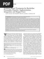 Evidence-Based Treatments for Borderline Personality Disorder Implementation, Integration, And Stepped Care.