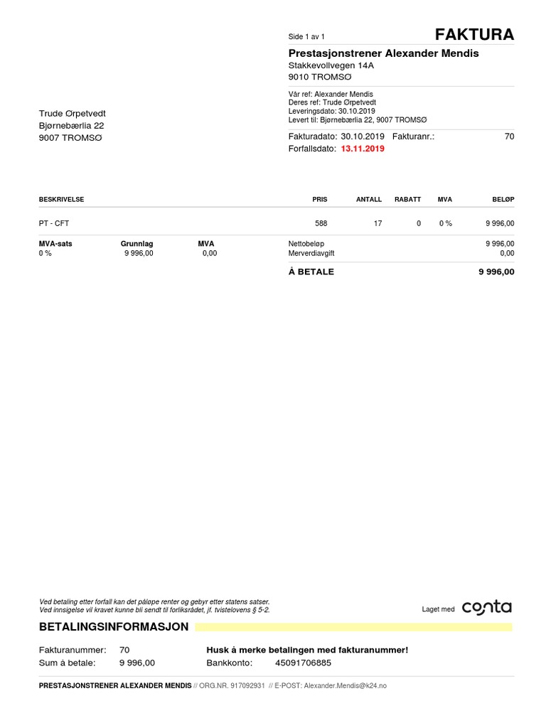 Faktura Template PDF