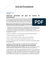 Plan de control de proveedores APPCC: evaluación, compra y control de productos