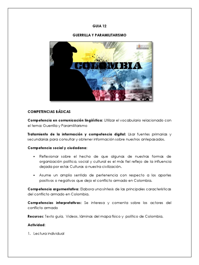 Orígenes del Conflicto Armado en Colombia | PDF | Guerra de guerrillas ...
