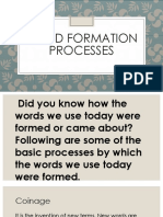 Word Formation Processes