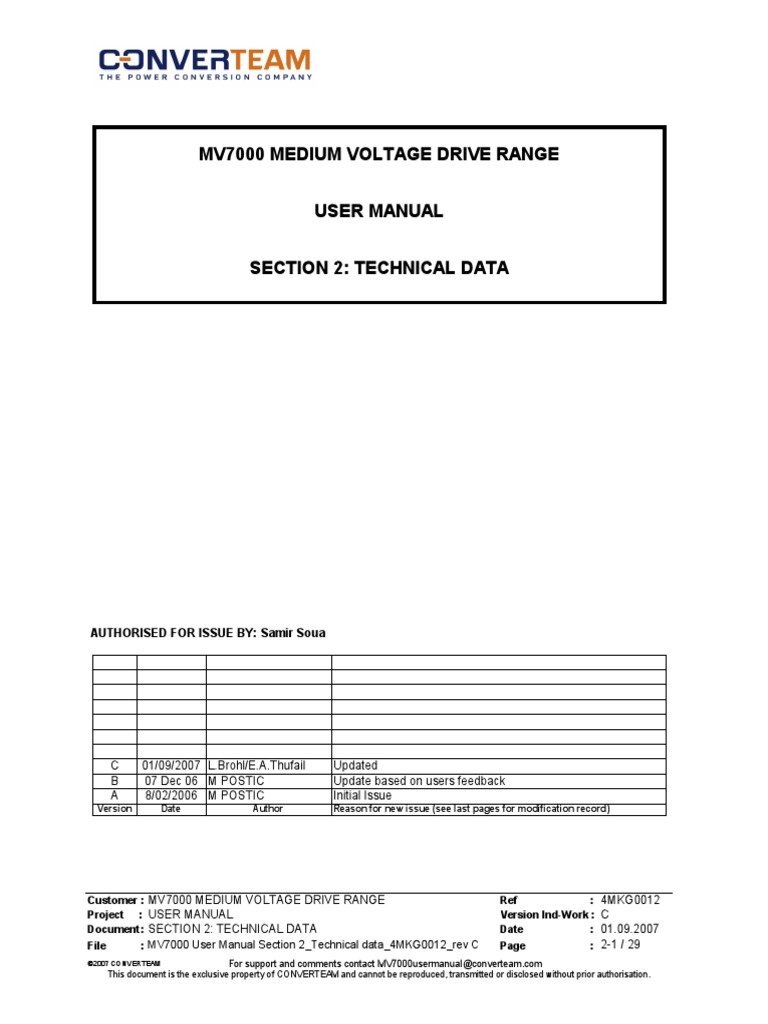 040-MV7000 User Manual Section2 - Technical Data - 4MKG0012 - Rev C PDF ...