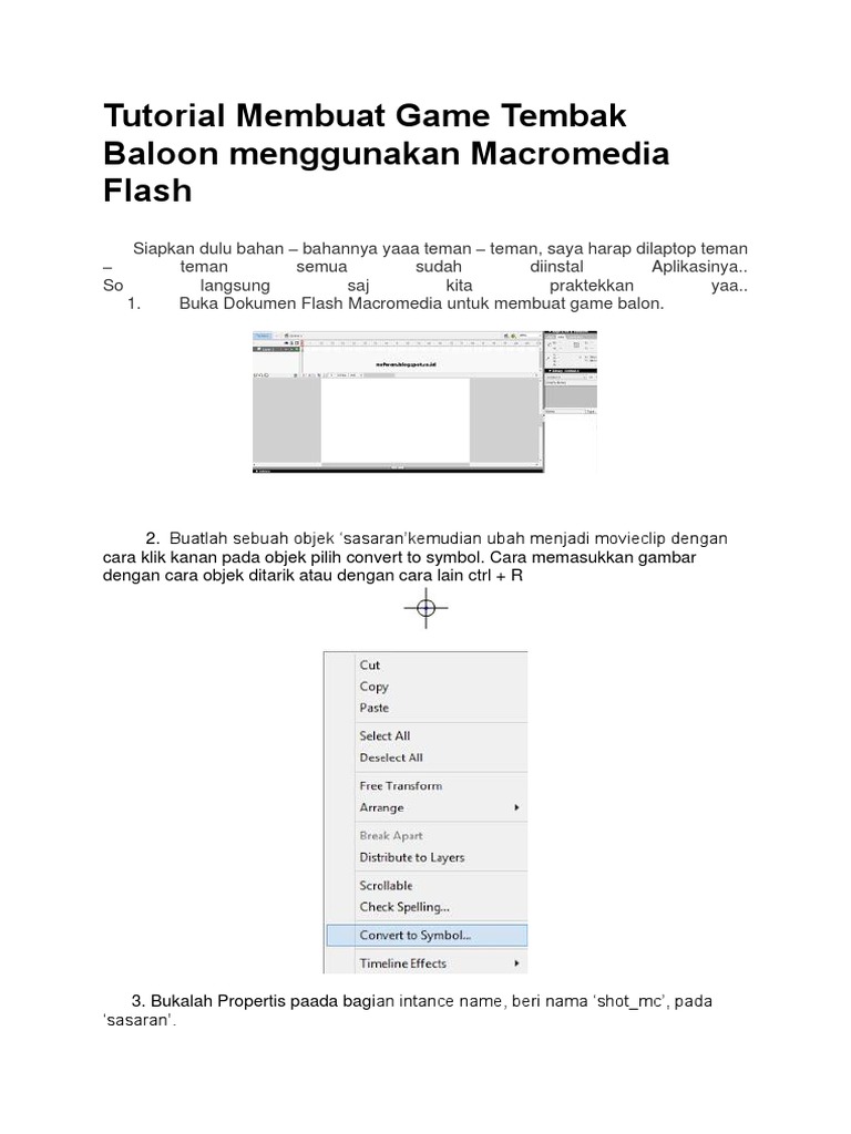 Tutorial Game Tembak Balon di Flash | PDF