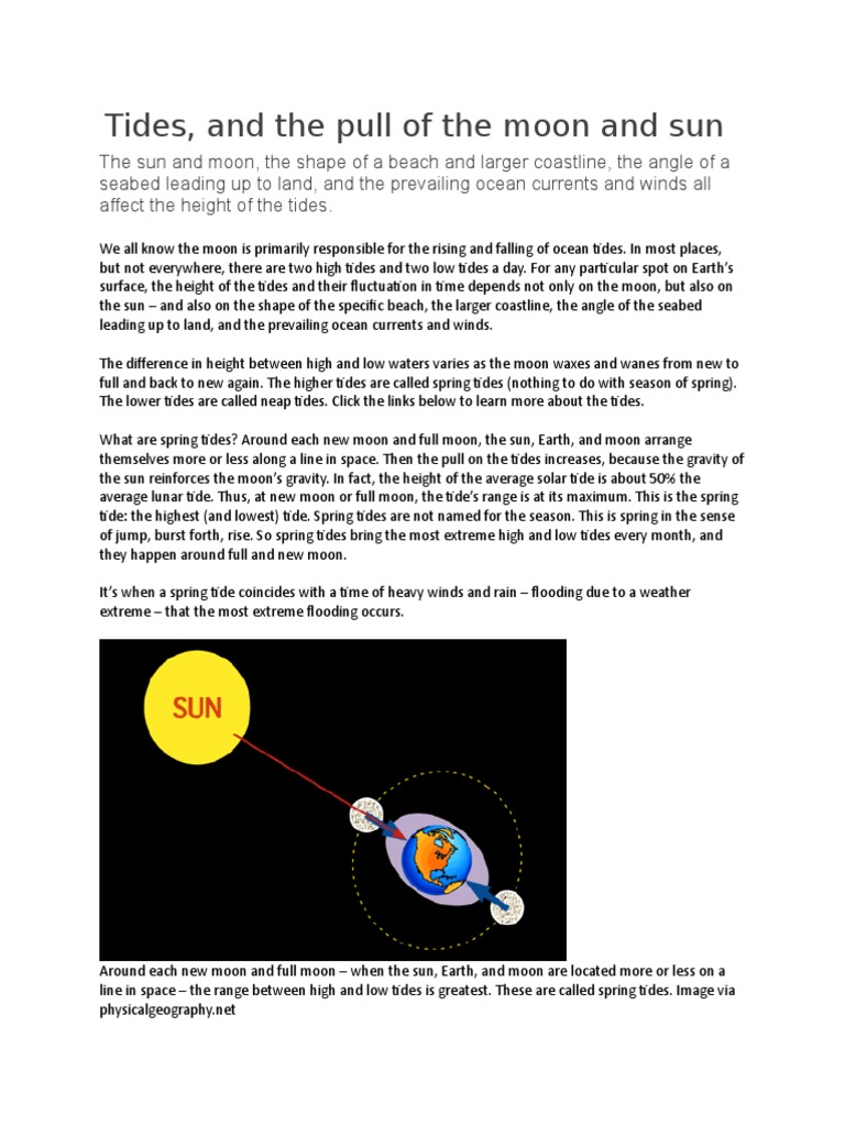 Tides | PDF | Tide | Moon