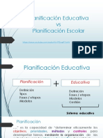 Planificación Educativa vs Escolar