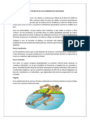 Fases Técnicas de Las Carreras de Velocidad | PDF | Asociación de Futbol |  Deportes atléticos