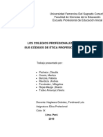 Códigos de ética profesional y colegios