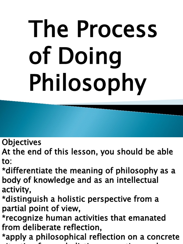 a process of doing philosophy essay brainly