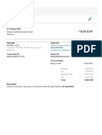 Skype payment receipt for 10 EUR credit purchase