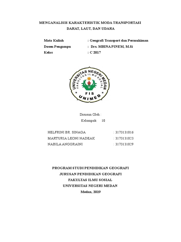 Makalah Menganalisis Karakteristik Moda Transportasi