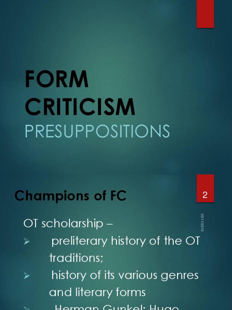 Understanding Form Criticism in the Bible | PDF | Gospels | Abrahamic ...