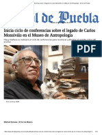 Conferencias Sobre El Legado de Carlos Monsiváis en El Museo de Antropología - El Sol de Puebla