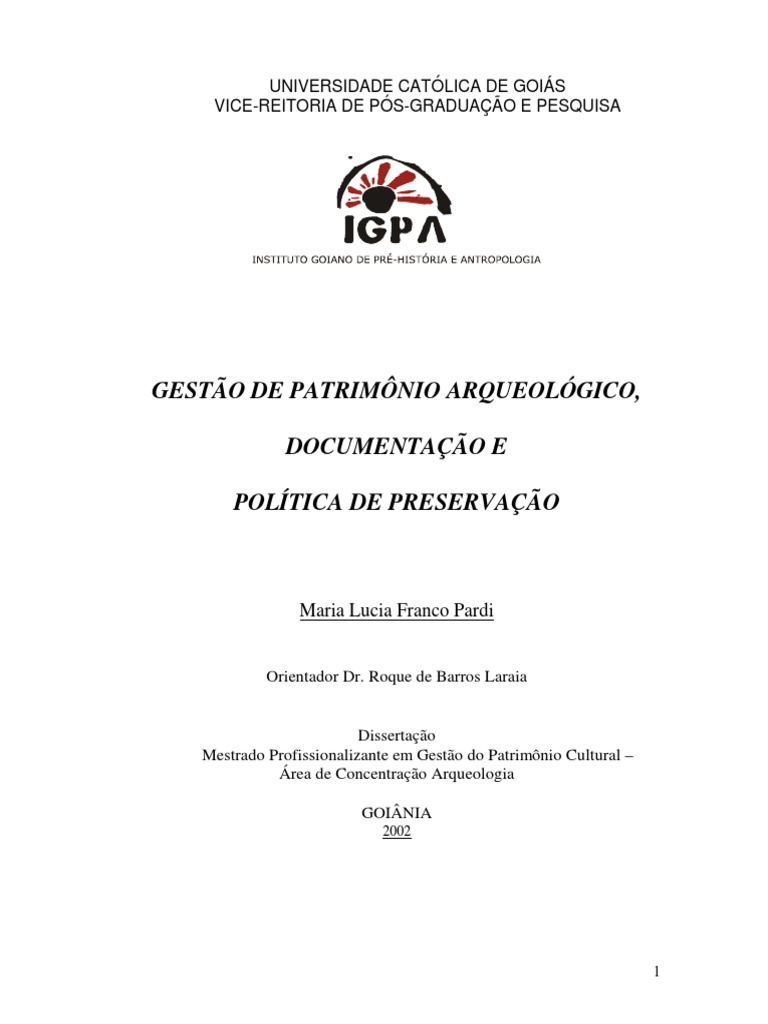 Gestao de Patrimonio Arqueologico PDF PDF Herança cultural Arqueologia
