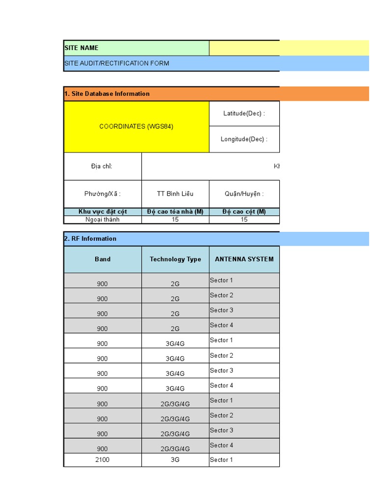 Site Audit and RF Information Report | PDF | Wireless | Electrical ...