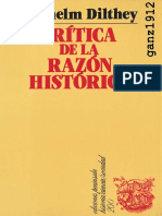 Wilhelm Dilthey - Crítica de La Razón Histórica