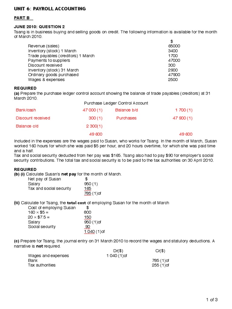 Payroll Answer Scheme (Part B) | PDF | Social Security (United States ...