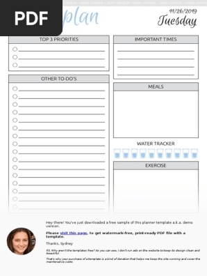 Dated Daily Planner With to Do List