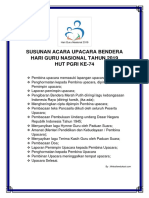 Susunan Acara Upacara Hari Guru Nasional 2019