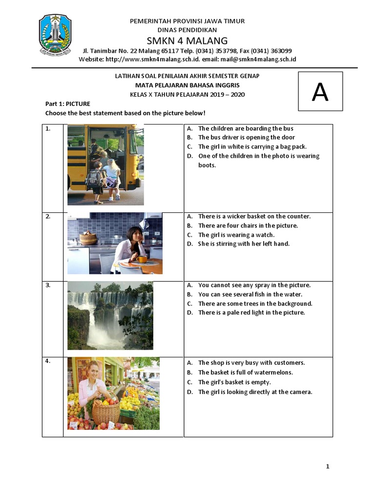 Latihan Soal Pas Genap Bahasa Inggris Kelas X