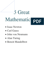 5 Great Matemathecians