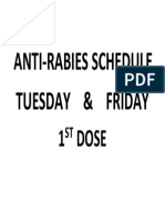 Anti Rabis Schedule