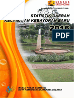 Statistik Daerah Kecamatan Kebayoran Baru 2016