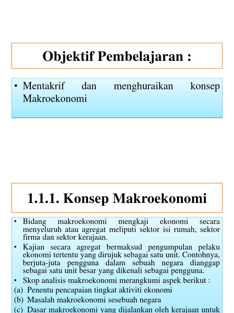 Nota Bab 1 - Pengenalan Kepada Makroekonomi (4 Files Merged) PDF | PDF