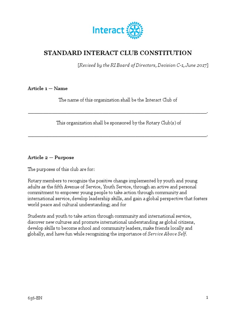 Interact Club Constitution Overview | PDF | By Law | Board Of Directors