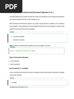 Increment and SasdDecrement Operator in CFSDF