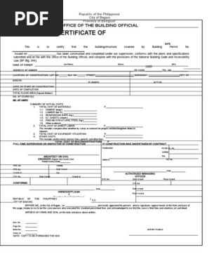Certificate of Completion