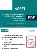 4 - Seleção de EPI - Principios Gerais - Casos Práticos - Inês Pires - APSEI PDF