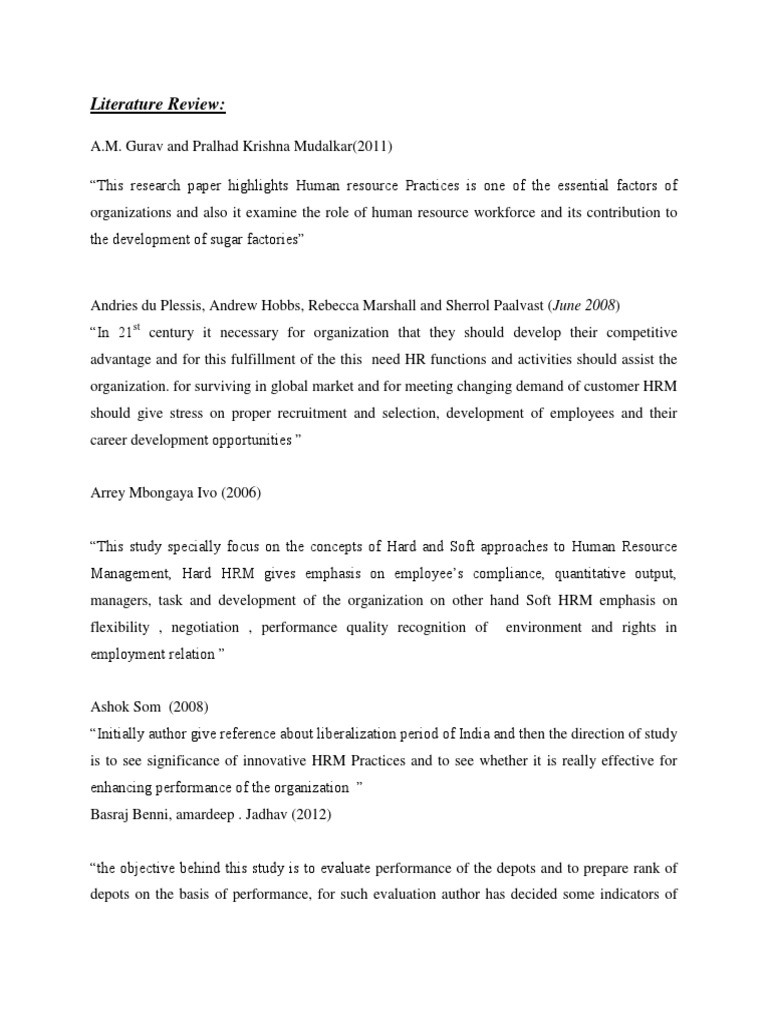 03 Literature Review | PDF | Human Resource Management | Employment