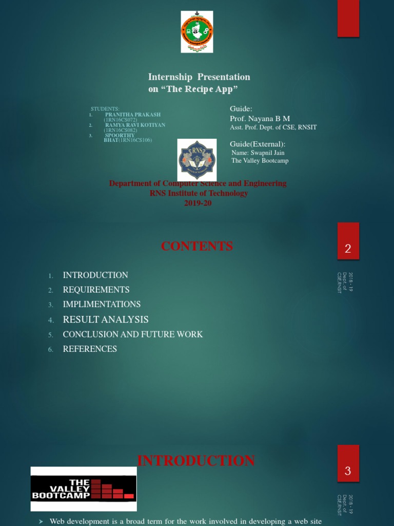 Recipe App Internship Presentation | PDF | Application Software | World ...
