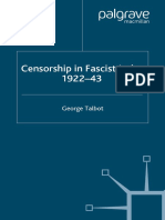 Censorship in Fascist Italy, 1922-43 Policies, Procedures and Protagonists