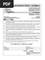 Cesmac-prova e Gabarito 1ºdia Tipo4 Medicina Cesmac 2016.1