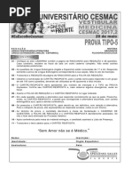 Cesmac-prova e Gabarito 1ºdia Tipo5 Medicina Cesmac 2017.2